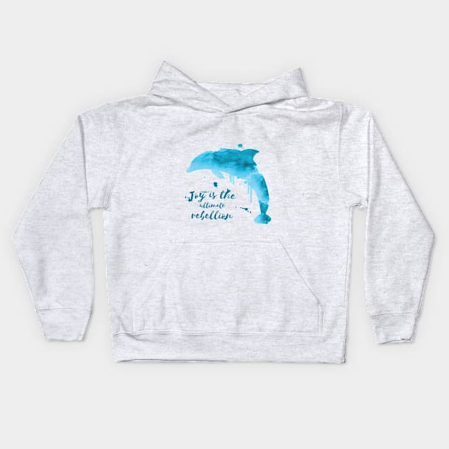 cute dolphin in water color Kids Hoodie by Midoart